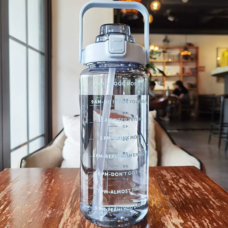 2000Ml Large Capacity Plastic Straw Water Cup Sports Water Bottle High Value Outdoor Camping Drinking Tools