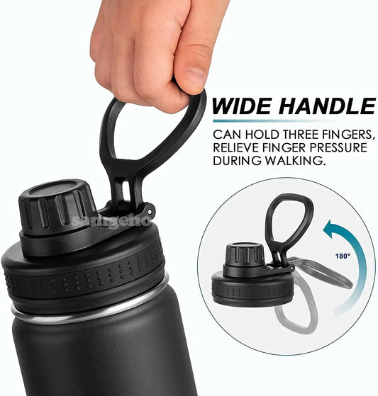 Insulated Water Bottle, 1000Ml 32 Oz Stainless Steel Double Wall Vacuum Wide Mouth Sport Bottle with Leakproof Spout Lid Mug Cup
