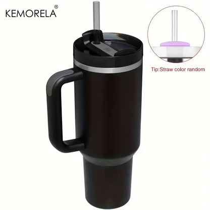 Tumbler with Handle Lid Straw Stainless Steel Water Bottle 887/1182ML Vacuum Thermos Cup Travel Car Coffee Mug