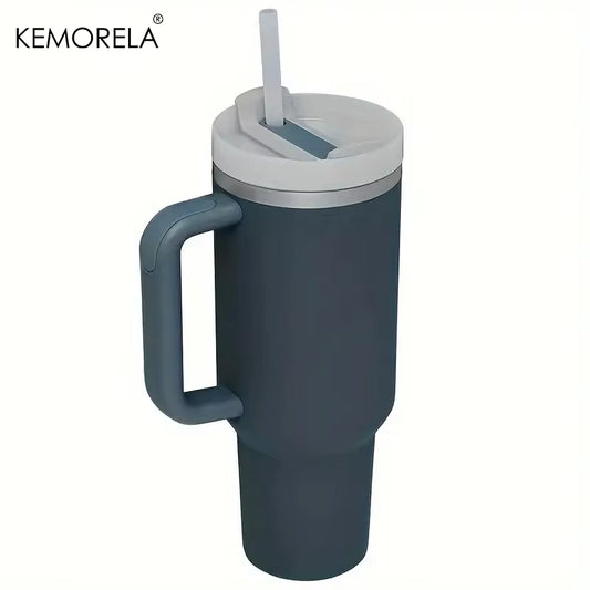 Tumbler with Handle Lid Straw Stainless Steel Water Bottle 887/1182ML Vacuum Thermos Cup Travel Car Coffee Mug