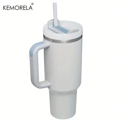 Tumbler with Handle Lid Straw Stainless Steel Water Bottle 887/1182ML Vacuum Thermos Cup Travel Car Coffee Mug