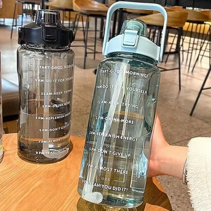 2000Ml Large Capacity Plastic Straw Water Cup Sports Water Bottle High Value Outdoor Camping Drinking Tools