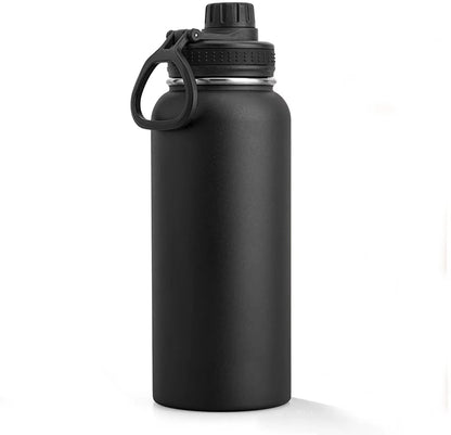 Insulated Water Bottle, 1000Ml 32 Oz Stainless Steel Double Wall Vacuum Wide Mouth Sport Bottle with Leakproof Spout Lid Mug Cup