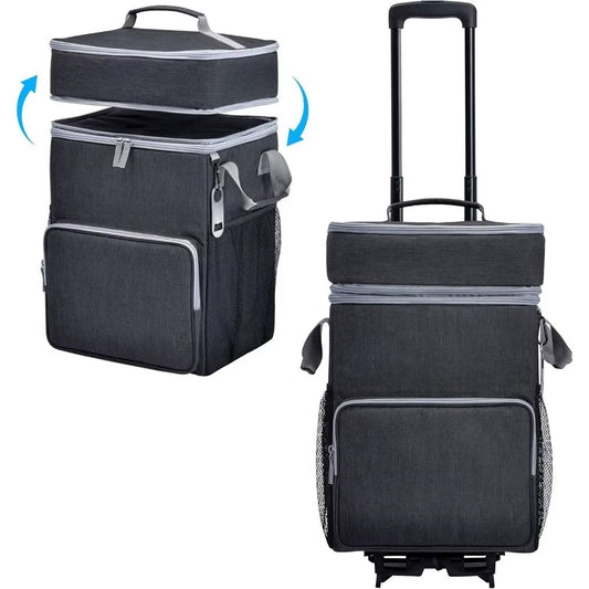 72-Can Large Rolling Cooler, Leakproof Insulated Soft Cooler Bag with Wheels and Handle Collapsible for Beach