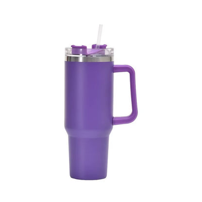 40Oz Tumbler with Straw Lid and Handle Stainles Steel Vacuum Insulated Thermos Water Bottle Cup Thermal Coffee Travel Mug Drinks