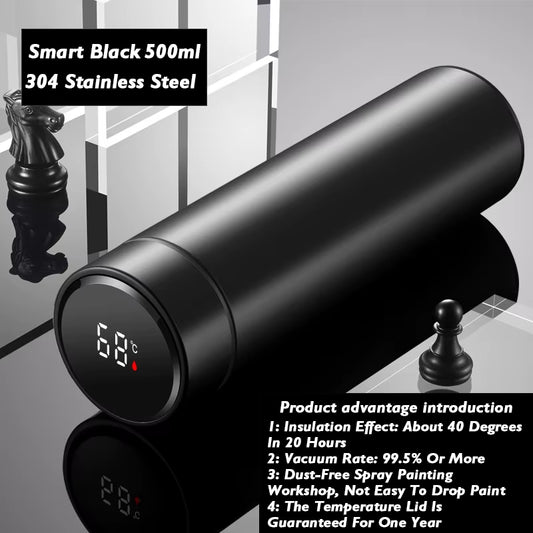 Thermos Cup 304 Stainless Steel Business Gift Tea Water Cup Smart Temperature Display Thermos Cup Water Bottles