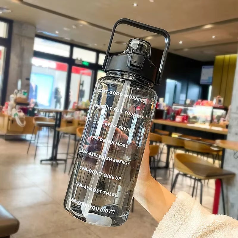 2000Ml Large Capacity Plastic Straw Water Cup Sports Water Bottle High Value Outdoor Camping Drinking Tools