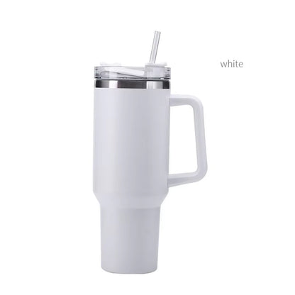 40Oz Tumbler with Straw Lid and Handle Stainles Steel Vacuum Insulated Thermos Water Bottle Cup Thermal Coffee Travel Mug Drinks