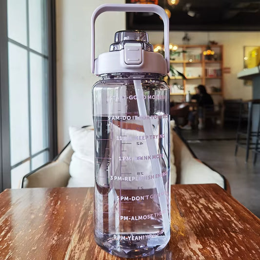 2000Ml Large Capacity Plastic Straw Water Cup Sports Water Bottle High Value Outdoor Camping Drinking Tools