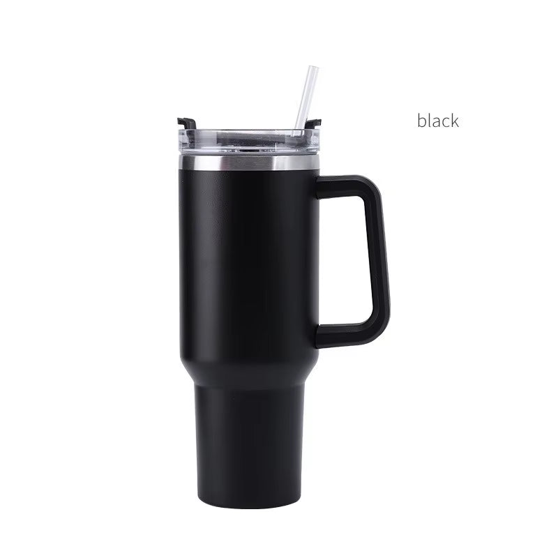 40Oz Tumbler with Straw Lid and Handle Stainles Steel Vacuum Insulated Thermos Water Bottle Cup Thermal Coffee Travel Mug Drinks