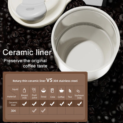 410Ml Ceramic Liner Thermos Coffee Cup Double Wall Stainless Steel Vacuum Insulated Thermos for Coffee Thermal Mug Tumbler Gift